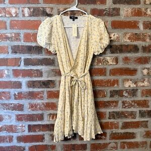 Trixxi Light Yellow Floral Mini Dress